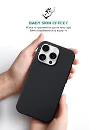 Силиконовый чехол для Apple iPhone 16 Pro, ICON2 Case, черный, противоударный, панель, защита всего корпуса, матовая поверхность Soft Touch, выступает над дисплеем, совместим с защитными стеклами и пленками, с микрофиброй, ArmorStandart (ARM78631) - мініатюра 8