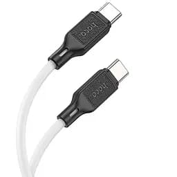 Дата кабель Hoco X90 Cool silicone Type-C to Type-C 60W (1m) White - мініатюра 2