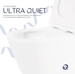 Унітаз підвісний Qtap Swan Ultra Quiet White, з сидінням Slim Duroplast/ Soft-close/ Quick Release QT16335180W - мініатюра 4