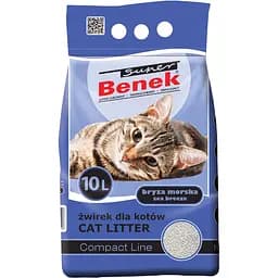 Бентонитовый наполнитель для кошачьего туалета Super Benek Compact Line Sea Breeze 10 л