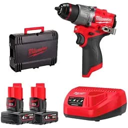 Шуруповерт-дрель аккумуляторный Milwaukee M12 FPD2-402X 12В 2х4 А/ч 45 Нм 450·1550 об/мин ЗП M12 кейс 1.4 кг