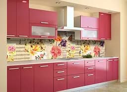 Кухонний фартух Ноти вінілова наклейка ПВХ музика квіти Бежевий 60х200 см Happy Pocket Z180831 - мініатюра 2