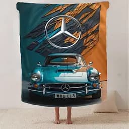 Плед плюшевий на подарунок 3D Mercedes-Benz 160х200 см - мініатюра 2