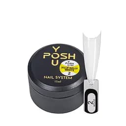 Гель для наращивания ногтей цветной YouPOSH Jelly Gelly 15 мл, 02 Белый