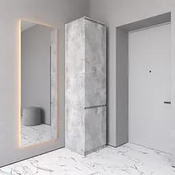 Шкаф пенал Vays R-21 Бетон, с полками и штангой, без ручек, ЛДСП, 50×50×211 см - для одежды и обуви, в прихожую