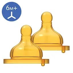 Соска Chicco Original Touch, латекс, для каш, 6м + 2 шт. (27856.00)
