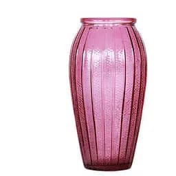 Ваза для цветов Crystal Ritz стеклянная 26 см розовая (83240425-43_YBCG-240425/2)