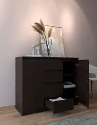 Комод в спальню MebelStar Нео 2Д4Ш 120x43x98 см Венге темний (MBS-1060) - мініатюра 2