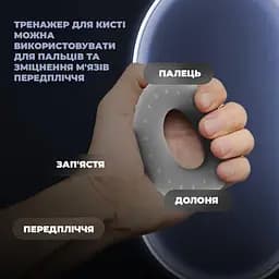 Еспандер кістьовий PowerPlay силіконовий PP-4338 Hand Grip Large 25 кг Сірий (PP_4338_Grey_25kg) - мініатюра 5