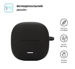 Силіконовий чохол для навушників Xiaomi Redmi Buds 6 Lite, Hang Case, чорний, ультратонкий захисний кейс товщиною 2 мм, захист від подряпин, пилу та ударів, компактний, з карабіном для кріплення, ArmorStandart (ARM81086) - мініатюра 2