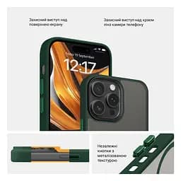 Чехол для Apple iPhone 14 Pro Max, Uniq MagCase, зеленый, противоударный, панель-накладка с MagSafe, ударопрочный TPU+PC, с магнитом MagSafe, поддержка полноценной беспроводной зарядки, ArmorStandart (ARM75325) - мініатюра 3
