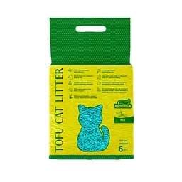 Соєвий наповнювач Хвостик Tofu Cat Litter Mint для котячого туалету з ароматом м'яти 2.6 кг 6 л