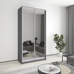 Шкаф-купе двухдверный MebelStar Уни AL 2 Зеркала 120x45x240 см Антрацит (MBS-4005)