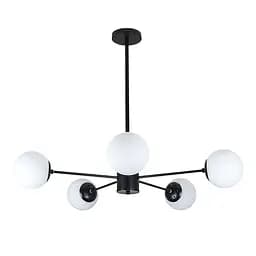 Люстра лофт з білими кулями Levistella 7529807-5 BK+WH