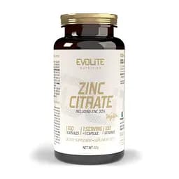 Цитрат цинку Evolite Nutrition Zinc Citrate, 100 вегакапсул для підтримки імунної системи