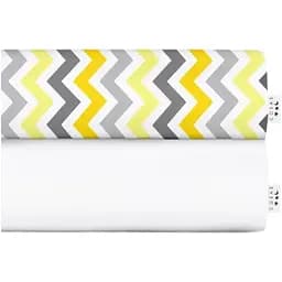 Набір простирадл полуторне Cosas WHITE/YELLOW ZIGZAG 155х240 см (SetSheet_White_ZigYellowGrey_155х240)