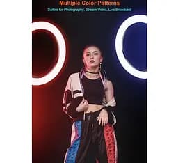 Селфі-лампа LED кільцева Voltronic MJ-20 RGB 20 см + штатив - мініатюра 12