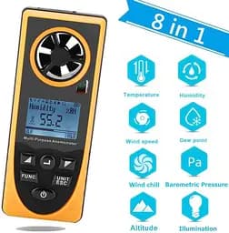 Багатофункціональний анемометр-метеостанція 0,7-30 м/с, -20-60 °C BENETECH GM8910 - мініатюра 2