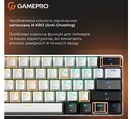 Клавиатура игровая механическая GamePro GPMK-130BW USB Red Outemu Swithes Hot-Swap Black-White - мініатюра 10