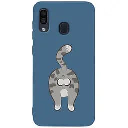 Чохол-накладка Toto Matt TPU 2 mm Print Case Samsung Galaxy A20/A30 #62 Catzad Navy Blue