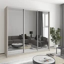 Шкаф-купе трехдверный MebelStar Стандарт AL 3 Зеркала 220x60x210 см Кашемир (MBS-3008)