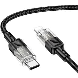 Кабель Hoco Type-C to Lightning Spirit PD transparent charging data cable U129 27W 1.2 м Black