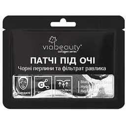 Гидрогелевые омолаживающие патчи под глаза Via Beauty VBE-9 с черной жемчужиной и экстрактом фильтрата улитки