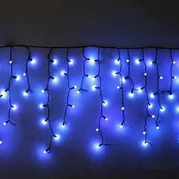 Наружная новогодняя гирлянда бахрома (черная проволока) Xmas W-2 5x0.6 м 120 LED Синий