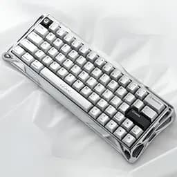 Ігрова дротова магнітна клавіатура GravaStar Mercury V60 Pro Deluxe Edition / Magnetic GravaStar UFO Switch / with Keycap Set / Chrome Silver - мініатюра 2
