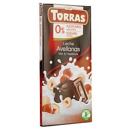 Шоколад молочний Torras з фундуком без цукру 75 г - мініатюра 2