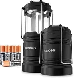 Ліхтарі для кемпінгу SUBOOS LED 2 шт яскраві з магнітною основою та складним гаком чорні
