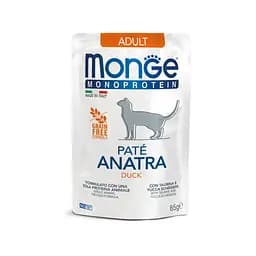 М'ясний паштет для дорослих котів Monge Cat Monoprotein Adult з качкою 85 гр