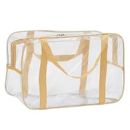 Прозора сумка в пологовий будинок розмір S 30 х 20 х 15 см (бежева)