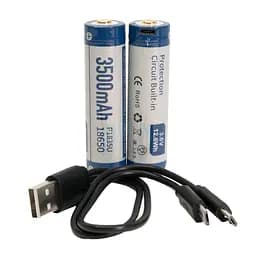 Акумулятор 18650 Keeppower 3500 mAh з microUSB (синій з білим) - мініатюра 7