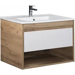 Тумба Мойдодир Oslo 80 Wood з умивальником SU-80 дуб крафт/Білий