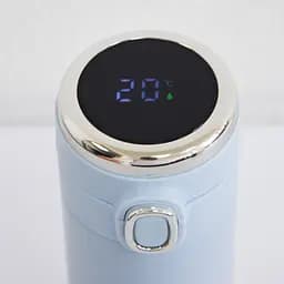 Термочашка "Vacuum cup" Блакитна на 420 мл, термокружка з індикатором температури для кави, термос для чаю (ST) - мініатюра 4