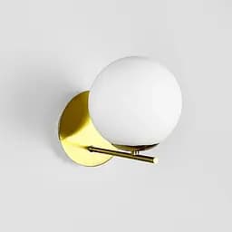 Бра у латунному корпусі з білим плафоном 15х24 см Line F Арт. B91274/1 CP