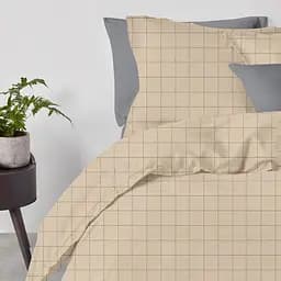 Комплект постільної білизни Cosas Beige geometry CS1 Євро бежевий (CellAshbeige_Graphite_200) - мініатюра 2