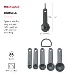 Набір мірних ложок KitchenAid Coreline сірий 5 шт. (KQG057OHCGG) - мініатюра 9