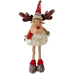 Фігурка новорічна Jumi Олень текстильна 66 см беж з червоним (5900410874145)