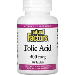 Фолиевая кислота Natural Factors Folic Acid 400 мкг 90 таблеток