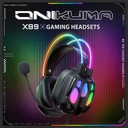 Навушники Onikuma геймерські з мікрофоном для ПК PS4 PS5 Xbox ігрова провідна гарнітура з RGB підсвіткою та шумоподавленням - мініатюра 2