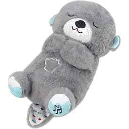 Ночник MC-1112-03 в виде выдра плюшевый музыкальный со светом животик движется серый