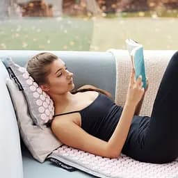 Килимок акупунктурний з подушкою 4FIZJO Eco Mat XL Аплікатор Кузнєцова 4FJ0515 Grey/Pink (P-5907739313607) - мініатюра 2