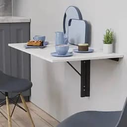 Обідній стіл-трансформер Ніка стіновий Ferrum-decor 420x900x500 Чорний метал ДСП Білий 16 мм (FRD-105164)