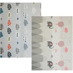 Детский коврик Poppet Летающий слоненок и Нежные тучки двухсторонний складной 200х150x1 см (PP025-150H)