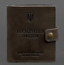 Кожаная обложка-портмоне для удостоверения офицера ГНСУ 11.2 темно-коричневая Crazy Horse