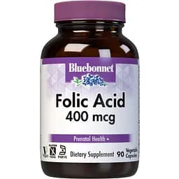 Вітаміни та мінерали Bluebonnet Nutrition Folic Acid 400 mcg, 90 вегакапсул