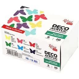 Набір акрилових фарб для декору матовий пастельні кольори 6×20 мл Rosa TALENT