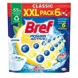Туалетний блок Bref Сила актив Лимон 300 г (6 шт. х 50 г)